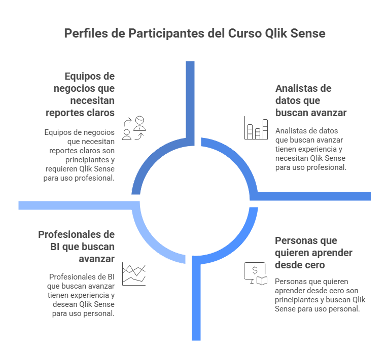 Perfiles de participantes del curso de Qlik Sense